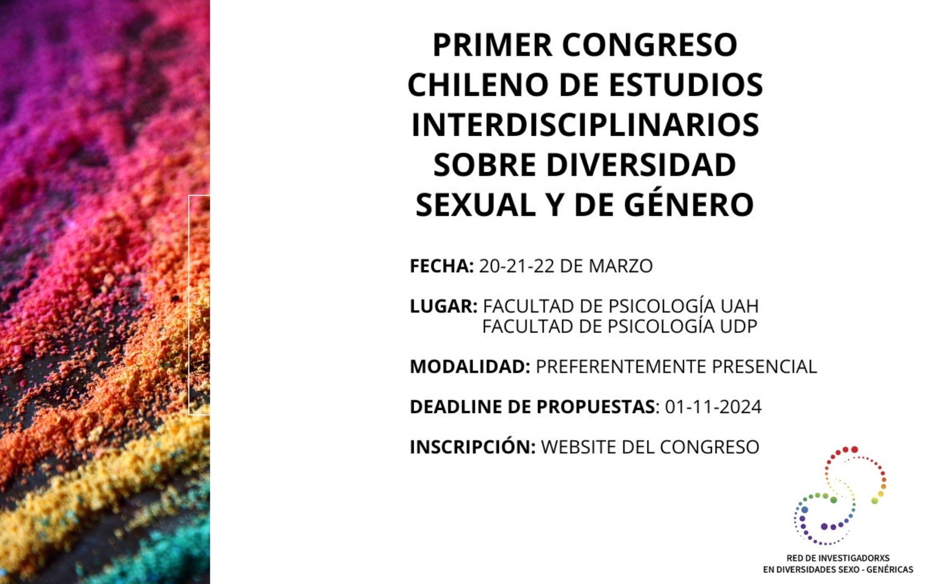 Llamado a participar en el Primer Congreso Chileno de Estudios Interdisciplinarios sobre Diversidad Sexual y de Género